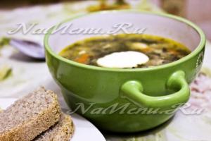 Рецепт супа из щавеля с грибами